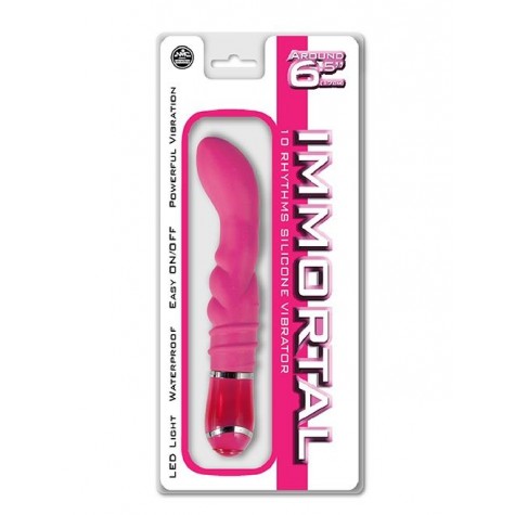 Розовый вибростимулятор G-точки IMMORTAL 6INCH 10 FUNCTION VIBRATOR - 15,2 см.